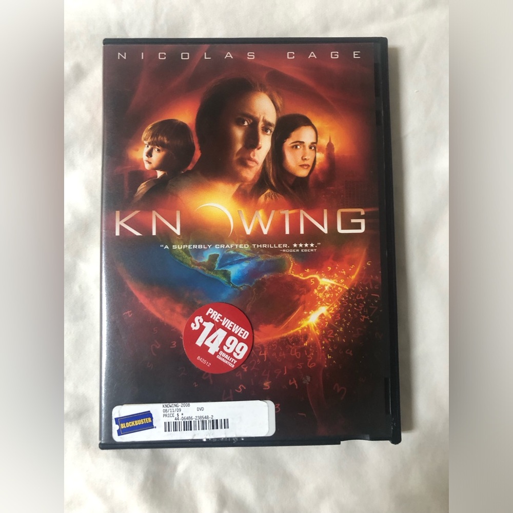 KNOWING DVD MOVIE